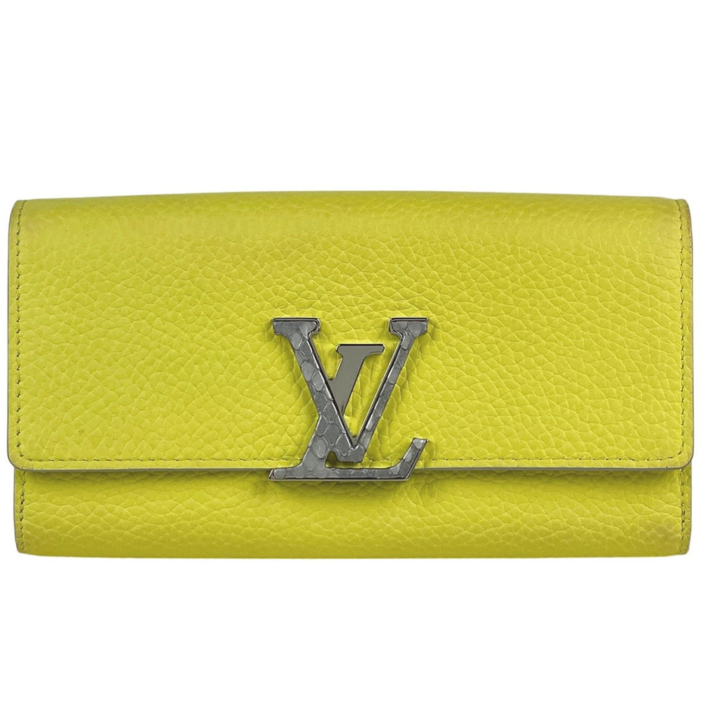 Louis Vuitton Portefeuille Capucines Long Wallet Taurillon Leather Tonic Lemon